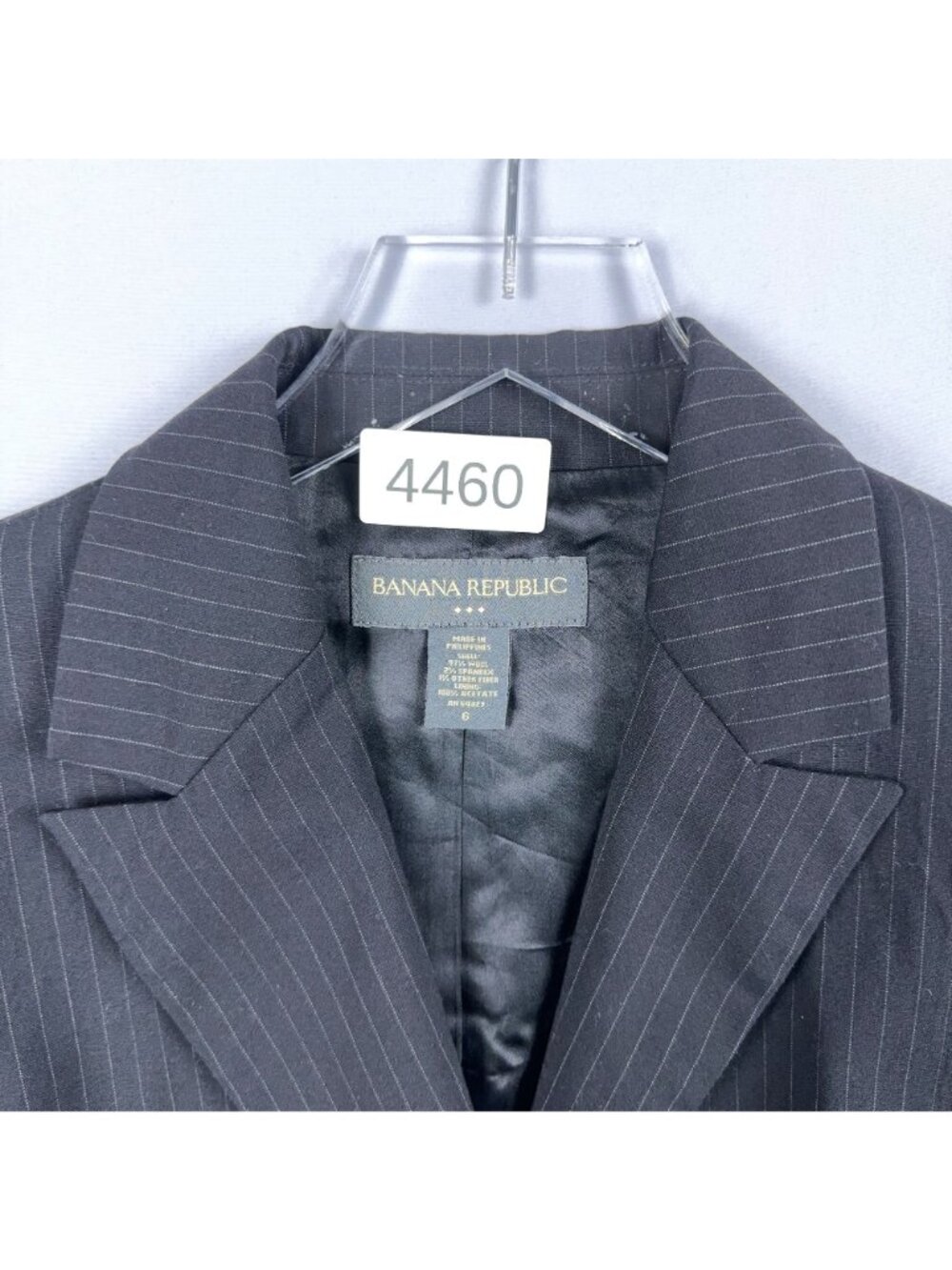 Banana Republic Single-Button Blazer Coat Womens Size 6 Pinstripe Black - Picture 10 of 10